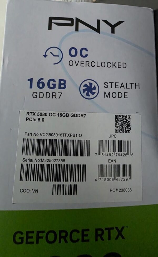 PNY GeForce RTX 5080 Triple Fan OC – Used – 16GB - Image 2