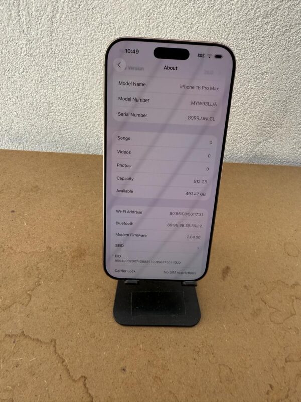 iPhone 16 Pro Max – 512GB – Desert – Unlocked – Fair Condition - Image 12