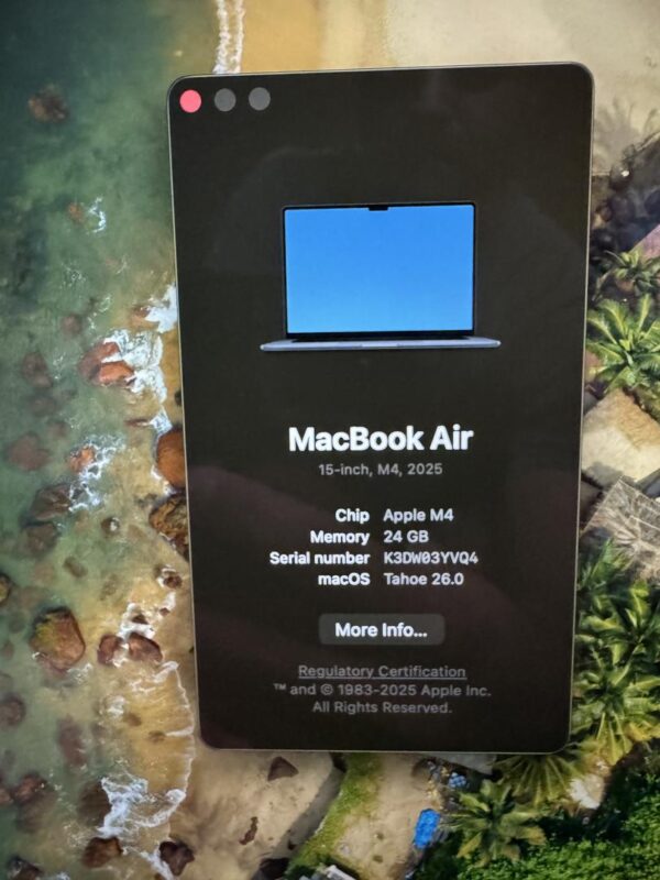 Apple MacBook Air 2025 – 15" – M4 – 24GB RAM – 1TB SSD – Midnight – Mint Condition - Image 7
